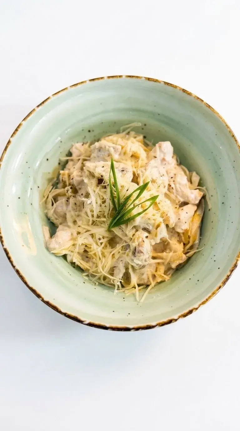 Паста фетучини курица с грибами